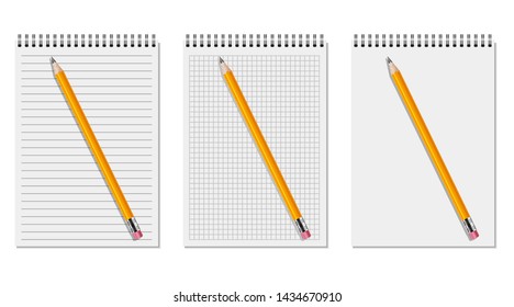 Realistic notebook vector design illustration isolated on white background