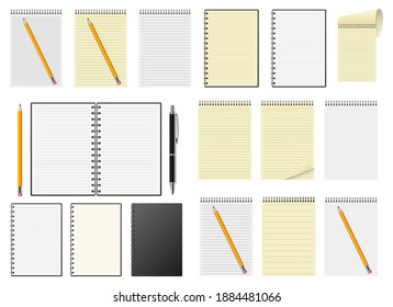 Realistic notebook vector design illustration isolated on white background