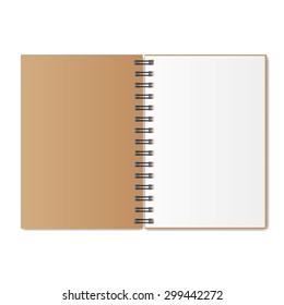 realistic notebook, vector illustration