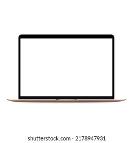 Portátil realista con pantalla transparente blanca. ilustración vectorial.