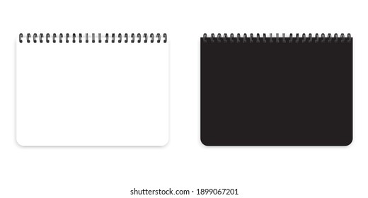 Realistic notepads for booklet design. Blank vertical notebook page. Stock image. EPS 10.