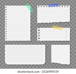 Realistic notes isolated with real shadow. Square sticky paper reminders with shadows, paper page