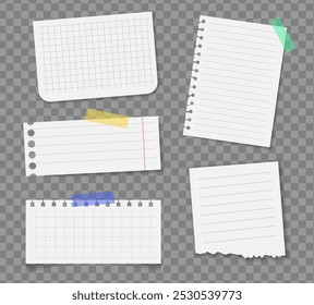 Realistic notes isolated with real shadow. Square sticky paper reminders with shadows, paper page