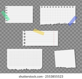 Realistic notes isolated with real shadow. Square sticky paper reminders with shadows, paper page