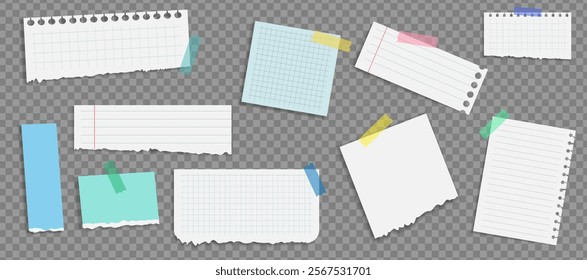 Realistic notes isolated with real shadow. Square sticky paper reminders with shadows, paper page