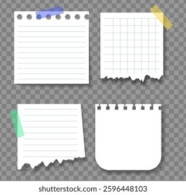 Realistic notes isolated with real shadow. Square sticky paper reminders with shadows, paper page