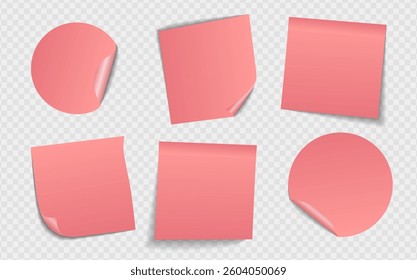 Realistic notes isolated with real shadow. Square sticky paper reminders with shadows, paper page