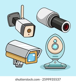 Realistic object of cctv wireless and camera symbol. Collection of cctv and security system camera. Video cctv camera, electronic equipment to monitoring