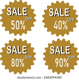 Ilustración vectorial de etiquetas de oferta realistas 
