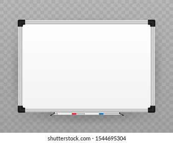 Realistic Office Whiteboard Empty Whiteboard Marker Stock Vector Royalty Free