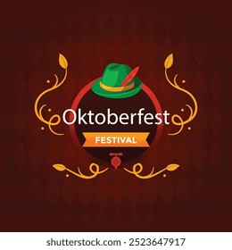 Realistic oktoberfest banner with pint of beer