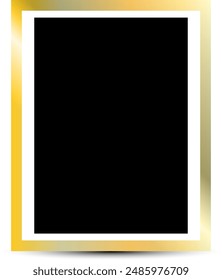 Realistic old photo frame isolated on transparent background. Vector illustration