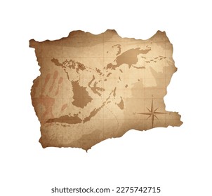 Mapa del tesoro pirata realista vectorial