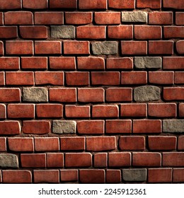 Realistic Old Red brick wall texture  background. Vector illustration