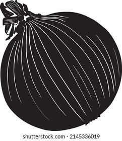 Realistic Onion Vector EPS monochrome