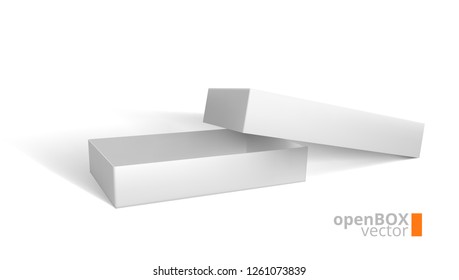 Realistic Open Blank Big Packaging Box. EPS10 Vector