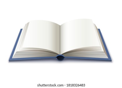 Realistic open book in hardcover. Vector 3d diary, book, symbol of literature, knowledge and education. Online library, bookstore design. school and university symbol.
