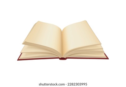 Libro o diario abierto realista sin ilustración de vector de texto