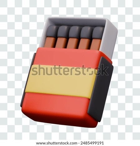 Realistic open box with matches. Empty label, place for logo, text. Isolated vector model