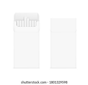 Realistic open cigarette pack mockup. Vector illustration isolated on white background. Easy to use for presentation your product, design. EPS10.	