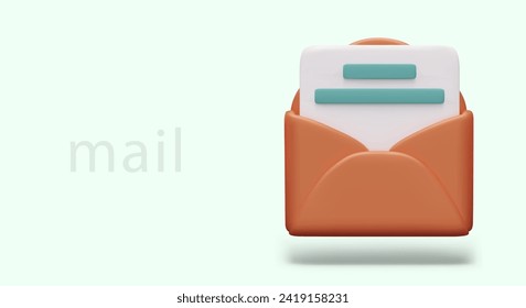 Realistic open envelope. Unmarked paper packaging for letter, place for stamp, logo