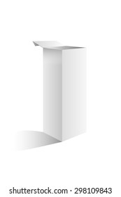 Realistic open white box. For software, electronic devices and glass bottles. Vector illustration.