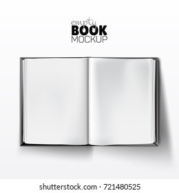 Realistic Opened Empty Book Mockup Blank Stock Vector (Royalty Free ...