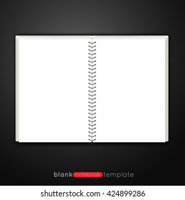 Realistic opened notebook mock up