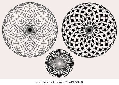 Colección de diseño de fondo de ilusión óptica realista