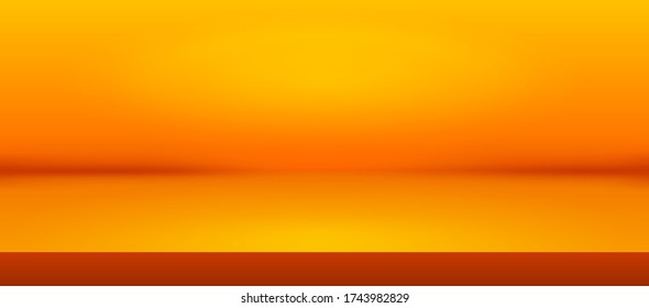 Realistic Orange Background. With well-drawn smooth gradients. Suitable layout for object presentation. Bright luxury space. It can also be a banner. Easy to edit and customize. Vector Illustrator EPS