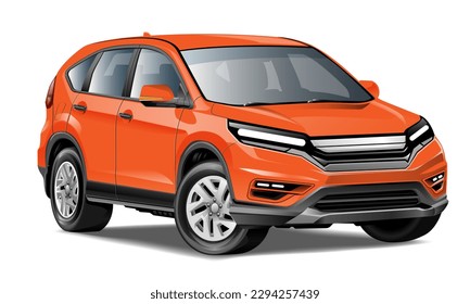 Realistic orange car sport two tone luxury transportation background vector illustration.