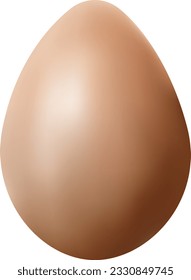 Realistic orange chicken egg isolated on transparent background