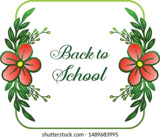 Realistic orange flower frame, space for your text, modern greeting card back to school. Vector