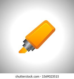 realistic orange highlighter on white background design.