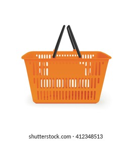 Realistic orange isolated vector shopping basket
