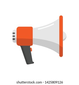 realistic orange megaphone stock vector illustration. loudspeaker for advertising, promotions, sales, ads, messages