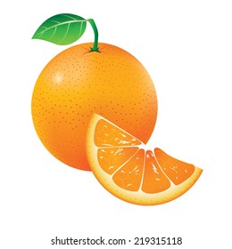 Realistic Orange Orange Slice Stock Vector (Royalty Free) 219315118 ...