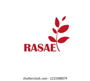 Realistic organic logo Realistic organic logo with leaves.  illustration