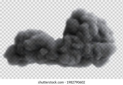 Realistic overcast rain cloud  isolated on transparent background. Bright design element. Vector illustration.
