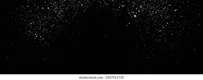 Realistic overlay snowfall snowflakes shapes background