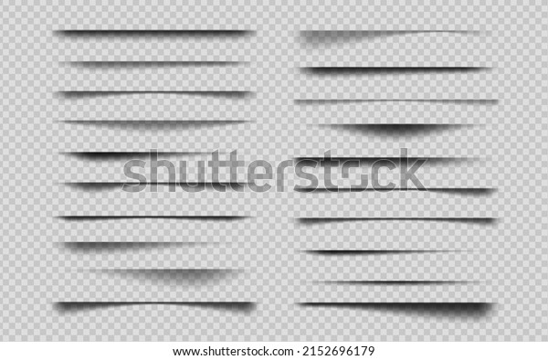 Realistic overlay\
transparent shadow effects. Vector shadows of paper page edge or\
box, divider or frame lines set for website banner, poster, card or\
flyer border shade\
elements