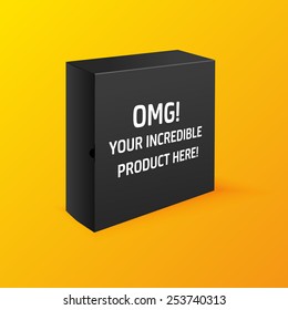 Realistic package box. For buiseness presentation, software, electronic device and other products.