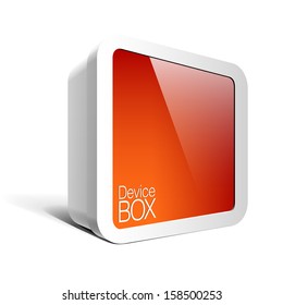 Realistic Package Cardboard Box. Square shape.  With rounded corners eps 10