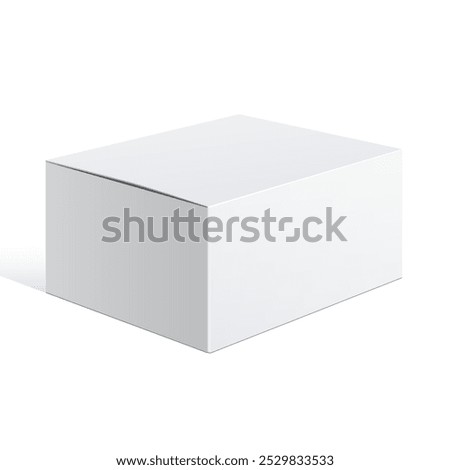 Realistic Package Cardboard Box white color. Front view. Template For Mockup Your Design. vector illustration.