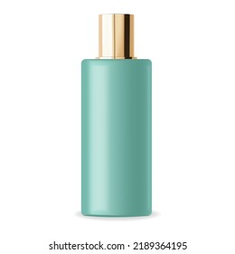 Realistic package cosmetic. Container lotion, tonic, serum, cream, bottle mockup isolated vector, package bottle cosmetic, plastic green bottle cosmetics