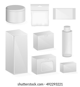 realistic package on a white background. Realistic Tubes And Package. Vector