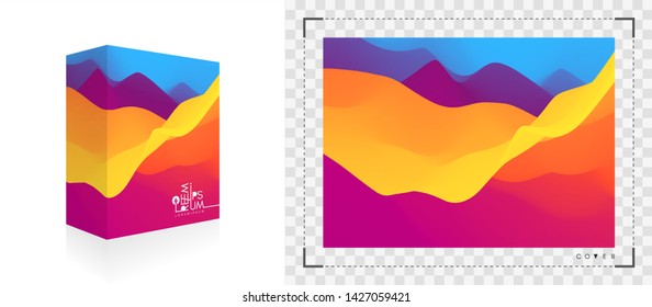 Realistic packaging box. Product packing. Abstract background with dynamic effect. 3d vector Illustration for software. 