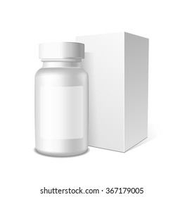 Realistic packaging and box vector template.Paper and plastic boxes on white background for you design. It can use it for Pharmaceutical and Medicine