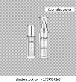 Realistic packaging for cosmetics skincare, Vector object on transparent background