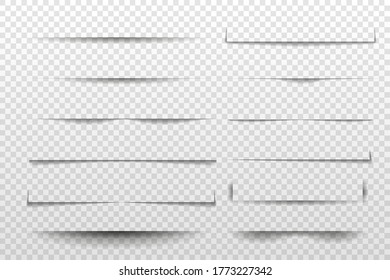 Realistic page separator line or shadow divider for web page. Page dividers. Illustration for your design. Vector illustration